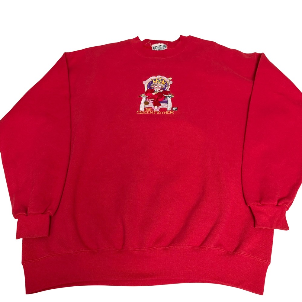 Vintage Mary Engelbreit The Queen Mother Red Sweatshirt XL Made in USA 90s